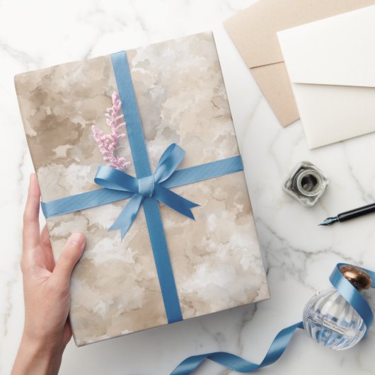 Neutrale Beige-Stein-Textur Elfenbein-Abstraktes M Geschenkpapier (Schenken)