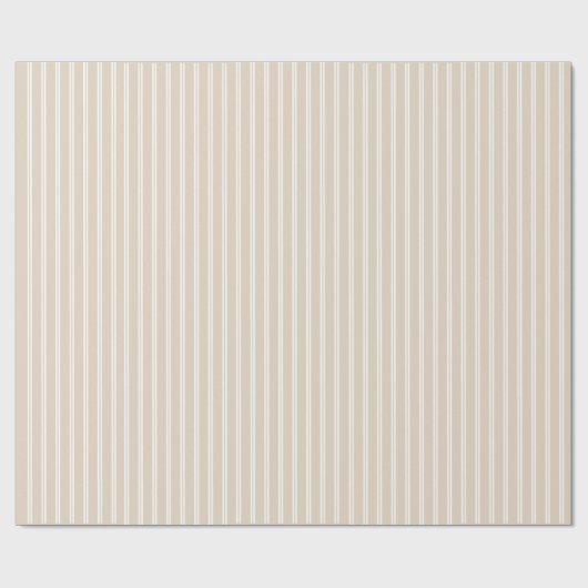Neutrale beige Streifen Geschenkpapier (Flach)