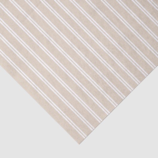 Neutrale beige Streifen Seidenpapier (Detail)