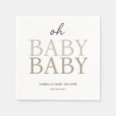 Neutrale Beige Twin Baby Dusche Serviette (Vorderseite)