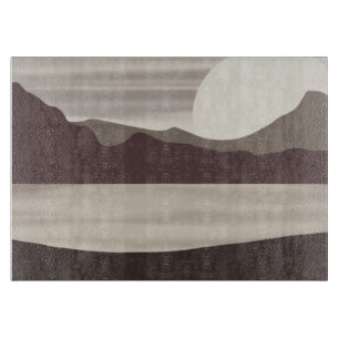 Neutrale Bergsee-Landschaft- Schneidebrett