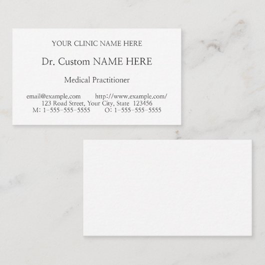 Neutrale, Berufliche Visitenkarte (Vorne/Hinten)