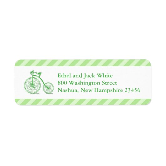 Neutrale Bicycle Baby Shower Rücksendeadressen-Auf (Vorne)