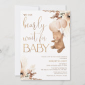 Neutrale Bläschenfrühstück auf Baby-Dusche warten Einladung (Vorderseite)