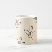 Neutrale Blatt-Tasse | Beige Kaffeetasse (Mittel)