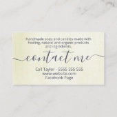 Neutrale Blätter Naturseife und Kerzen Visitenkarte (Rückseite)