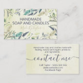 Neutrale Blätter Naturseife und Kerzen Visitenkarte (Vorne/Hinten)