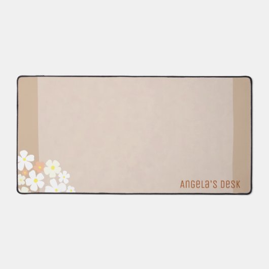 Neutrale, blüende Beige-Grenze auf gemotztem blass Schreibtischunterlage (Vorderseite)