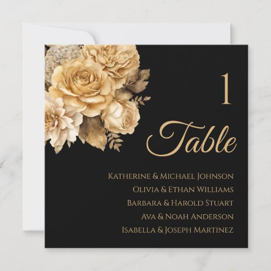 Neutrale Blume, Bouquet-Seating Chart Einladung (Vorderseite)