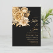 Neutrale Blume Bouquet-Wedding- Einladung (Stehend Vorderseite)