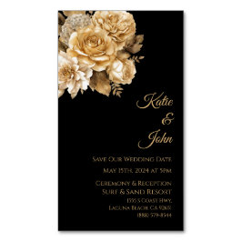 Neutrale Blume Bouquet-Wedding Rette unser Date- Magnetische Visitenkarte