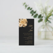 Neutrale Blume Bouquet-Wedding Rettete unser Datum Visitenkarte (Stehend Vorderseite)