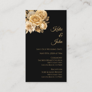 Neutrale Blume Bouquet-Wedding Rettete unser Datum Visitenkarte