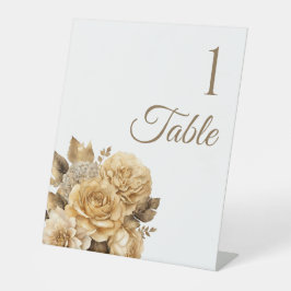 Neutrale Blume Bouquet-Wedding- Sockelschild