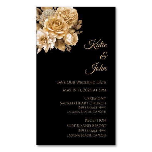 Neutrale Blume Bouquet-Wedding speichern das Datum Magnetische Visitenkarte (Vorderseite Vertikal)