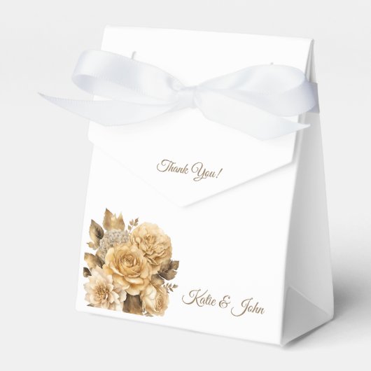 Neutrale Blume Bouquet-Wedding Vielen Dank Geschenkschachtel (Vorderseite)