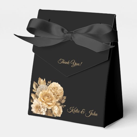 Neutrale Blume Bouquet-Wedding Vielen Dank Geschenkschachtel (Vorderseite)