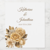Neutrale Blume Bouquet-Wedding- Weinetikett (Einzelnes Label)