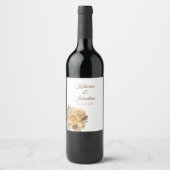 Neutrale Blume Bouquet-Wedding- Weinetikett (Vorderseite)