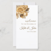 Neutrale Blume Bouquet-White Hochzeitsprogramm - (Vorderseite)