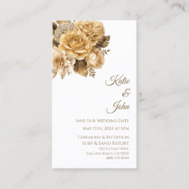 Neutrale Blume Bouquet-White Rette unser Datum- Visitenkarte