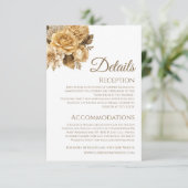 Neutrale Blume Bouquet-White Wedding Details- Begleitkarte (Stehend Vorderseite)