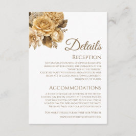 Neutrale Blume Bouquet-White Wedding Details- Begleitkarte