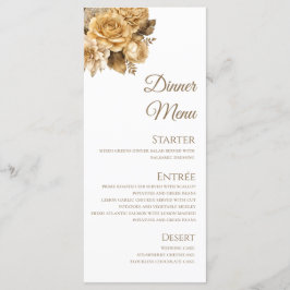 Neutrale Blume Bouquet-White Wedding-Menü Menükarte