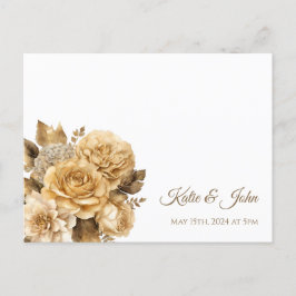 Neutrale Blume Bouquet-White Wedding RSVP- Einladungspostkarte