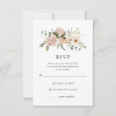 Neutrale Blume | Combo QR Code und Traditionelle RSVP Karte (Vorderseite)