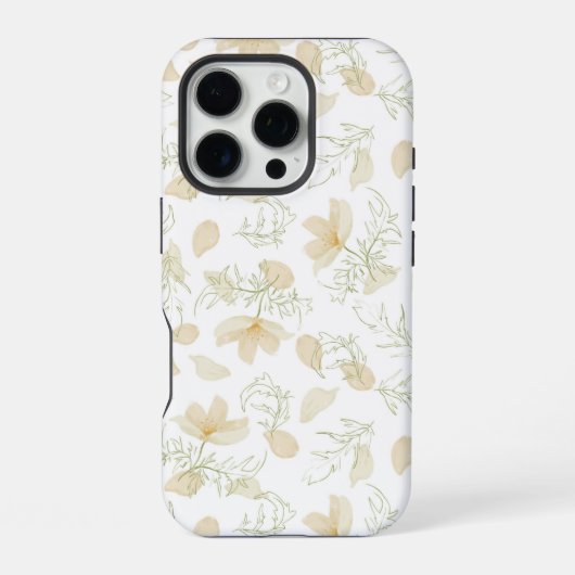 Neutrale Blume Nahtloses Muster iPhone Hülle (Rückseite)
