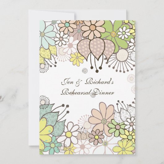 Neutrale Blume Probe Dinner DIY Custom Einladung (Vorderseite)