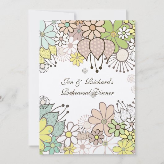 Neutrale Blume Probe Dinner DIY Custom Einladung (Vorderseite)