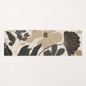 Neutrale Blume von Boho Black und Beige Yogamatte (Vorderseite (Horizontal))