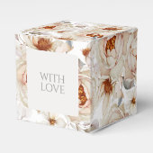 Neutrale Blumen-Geschenkbox mit Elfenbein-Pfingstr Geschenkschachtel (Vorderseite)