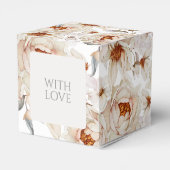 Neutrale Blumen-Geschenkbox mit Elfenbein-Pfingstr Geschenkschachtel (Rückseite)