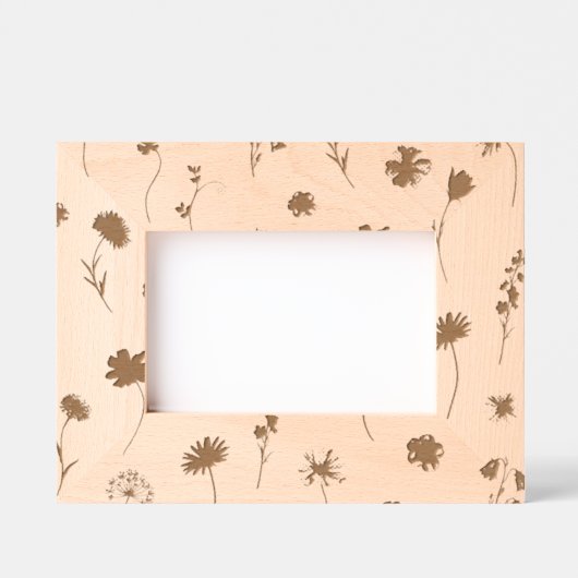 Neutrale Blumen Holz Geätzte Rahmen (Vorderseite)