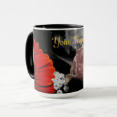 Neutrale Blumendesign Tasse (Vorderseite Links)
