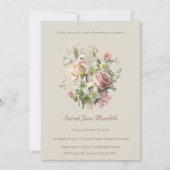 Neutrale Blumenkreuzung Einladung (Vorderseite)