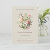 Neutrale Blumenkreuzung Einladung (Stehend Vorderseite)