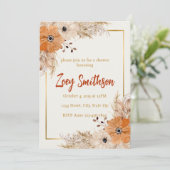 Neutrale Blütenbridal- oder Babyduschkarte Einladung (Stehend Vorderseite)