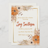 Neutrale Blütenbridal- oder Babyduschkarte Einladung (Vorne/Hinten)