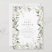 Neutrale Blütenpflanzendusche Einladung (Vorderseite)