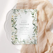 Neutrale Blütenpflanzendusche Einladung