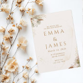 Neutrale Bohemische florale Elegant Hochzeitseinla Einladung