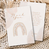 Neutrale Bohemische Regenbogenkalligraphie Dankeskarte