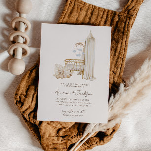 Neutrale Boho-Baby-Party-Einladung Einladung