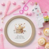 Neutrale Boho Book Mouse Babydusche Pappteller (Party)