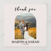 Neutrale Boho-Botanische Hochzeit Danke Karte  (Vorderseite)