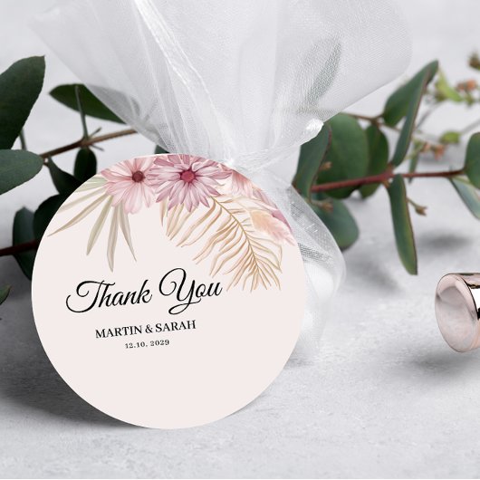 Neutrale Boho-Botanische Hochzeit Geschenkanhänger